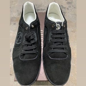 GUCCI Black Suede Mens Sneaker Size 13